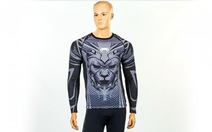 Рашгард с длинным рукавом VENUM BLOODY ROAR CO-8125-BK (PL,эластан, р-р M-XXL(RUS 44-52), черн-сер)